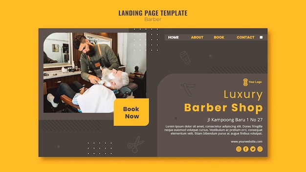 Barber shop landing page template