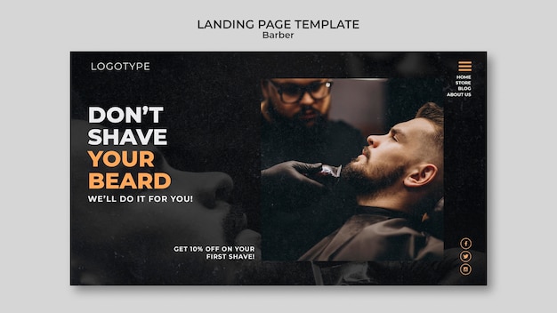 Barber shop landing page