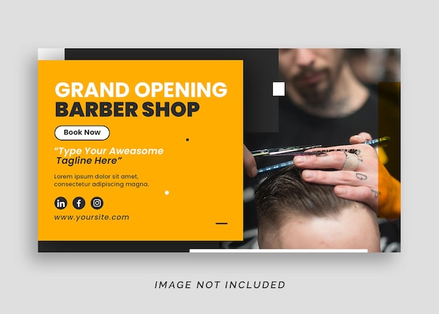 barber shop or mens saloon web banner templates