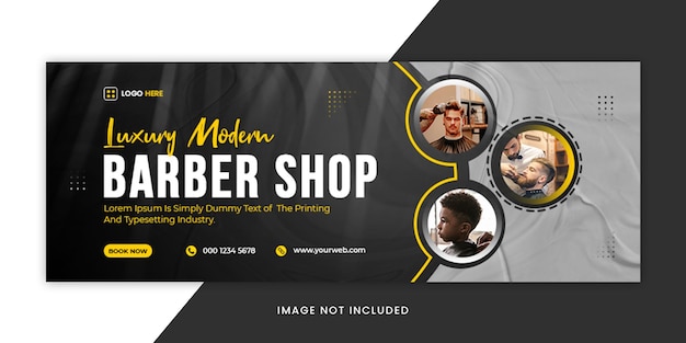 Barber Shop Social Media Facebook Cover Template