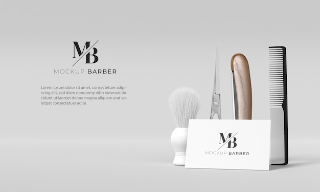 Barbershop items mockup design