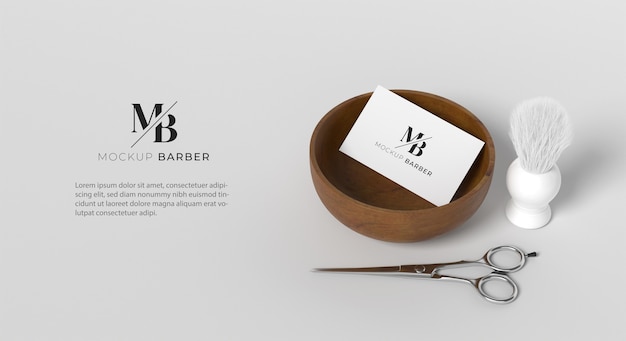 Barbershop items mockup design