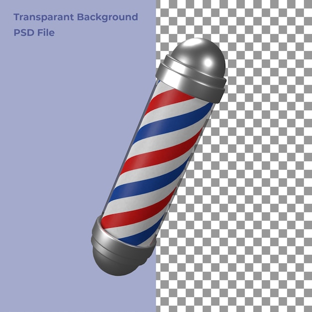 Barbershop Pole in 3d render with dynamic view