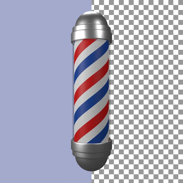 Barbershop Pole in 3d render with front view