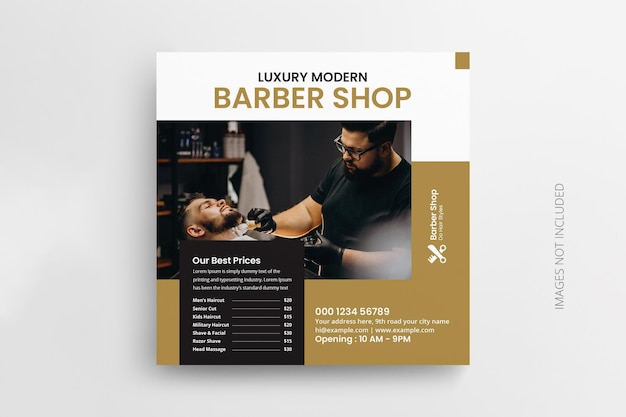 Barbershop social media banner template