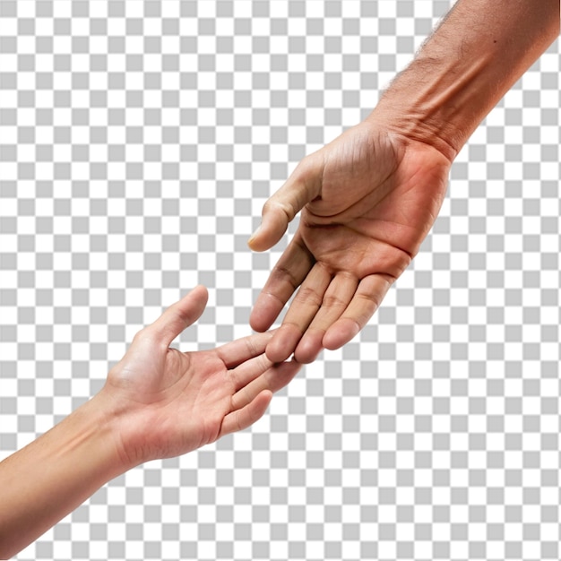 bare hands of two unrecognizable people reaching towards each other