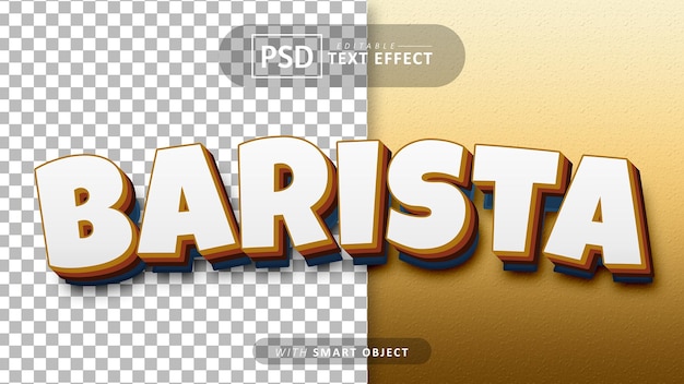 Barista text editable 3d font effects