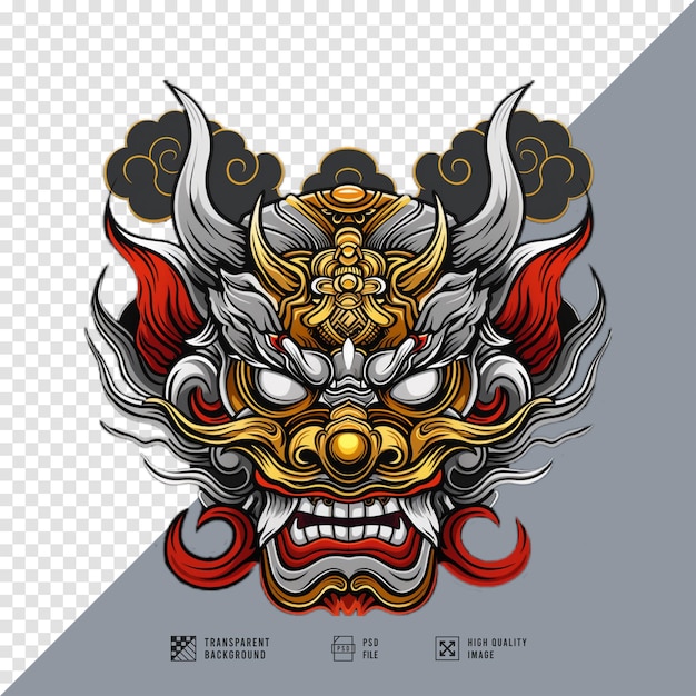 PSD barong dragon head without background hd quality