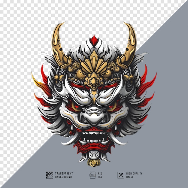 Barong dragon head without background HD quality