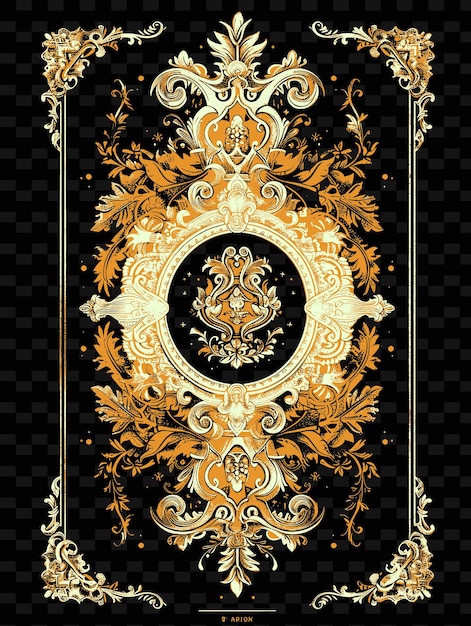 Baroque Inspired Poster With Ornate Details and Gold Accents Creative Illustration Idea Designs