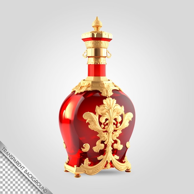 Baroque luxury bottle transparent background