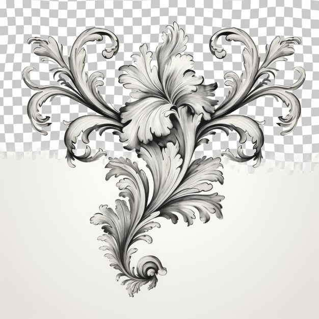 Baroque ornament with filigree in vector format for design frame pattern Vintage hand drawn victor