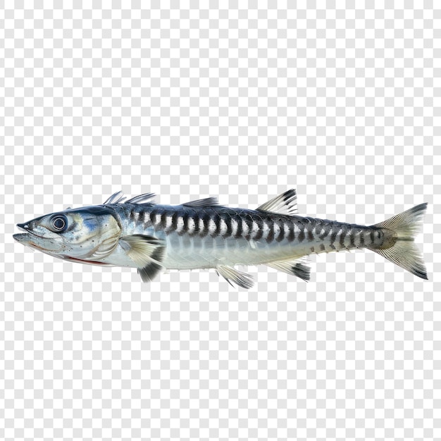 Barracuda side view full body isolate on transparency background PSD