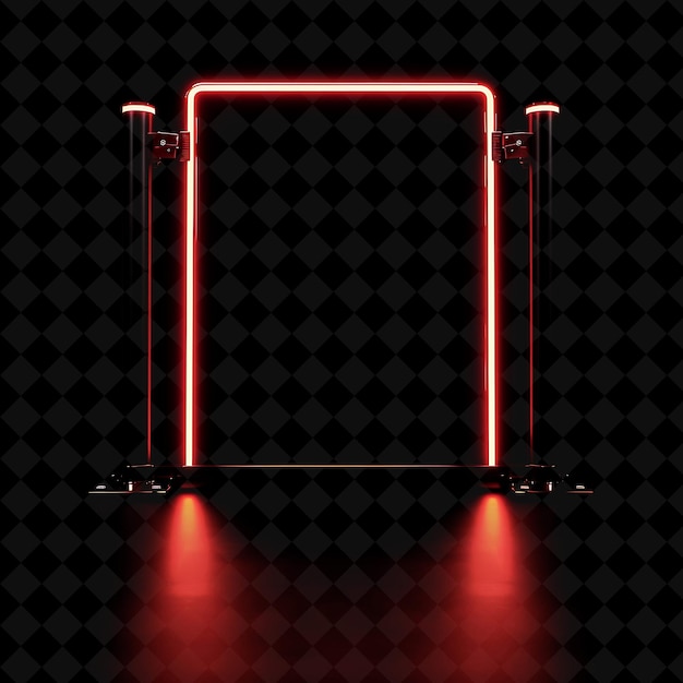 Barrier Gate With Red Neon Accents and License Plate Recogni PNG Y2K Shape Neon Color Collection