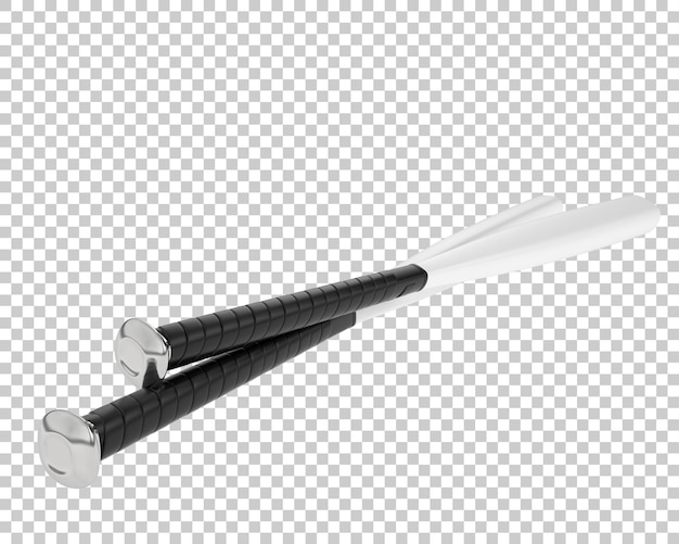 Baseball bat on transparent background 3d rendering illustration