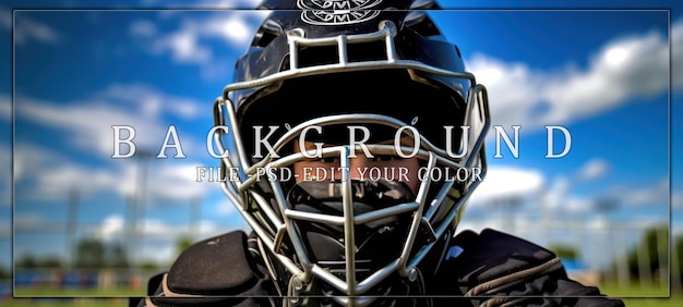 PSD baseball catcher in protective gear