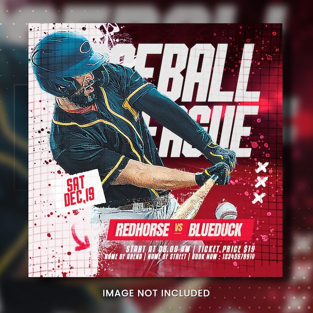 PSD baseball game sport poster