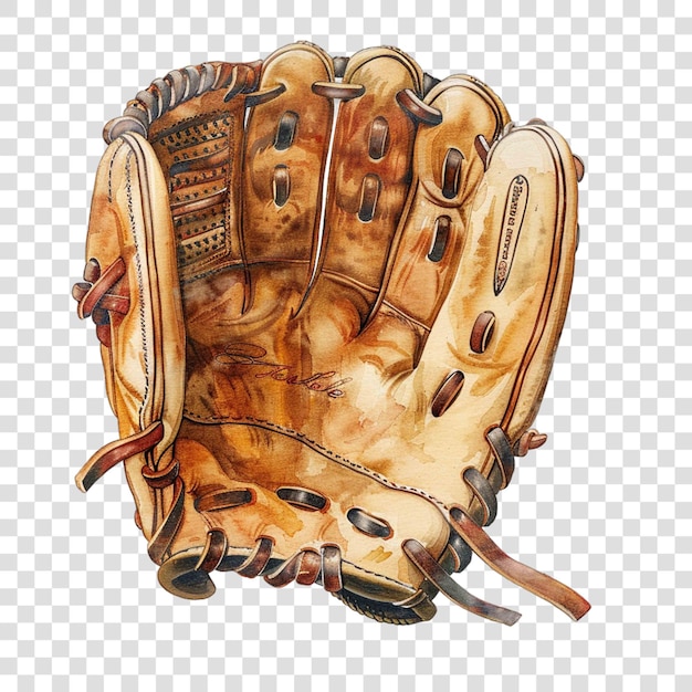 PSD baseball glove watercolor illustration sport