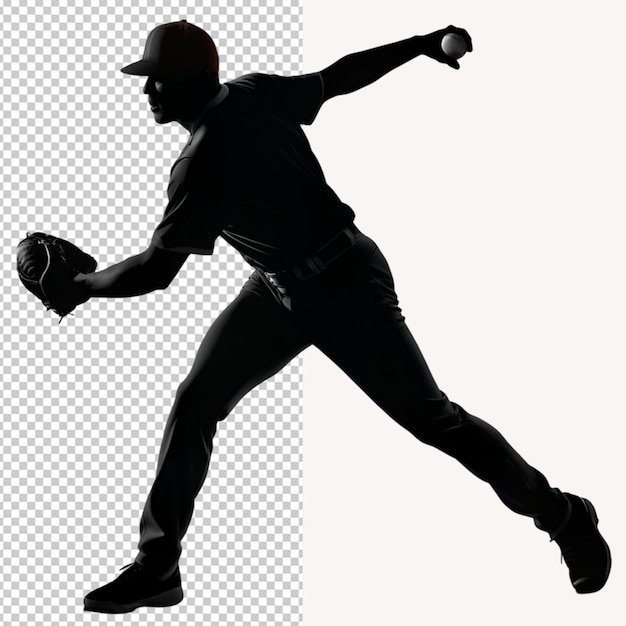 PSD baseballplayerfullbodyviewsilhouette