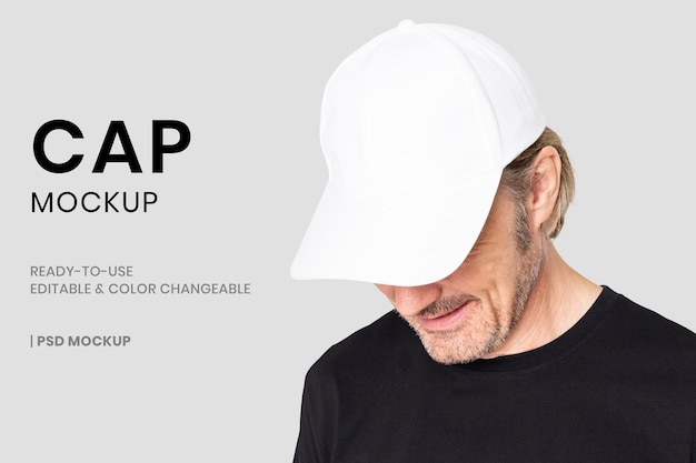 PSD basic cap mockup psd template for headwear fashion ad