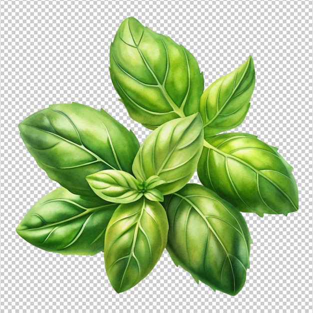 PSD the basil leaves on white background