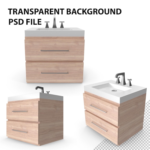 PSD basin cabinet png