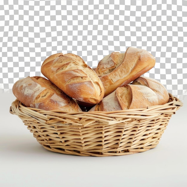 a basket of bread with a checkered pattern on the top