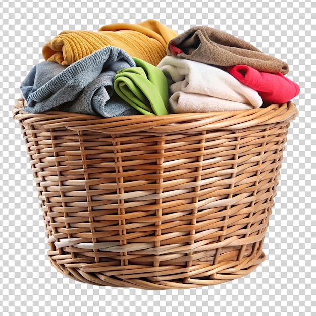 Basket on clothes Isolated on transparent background