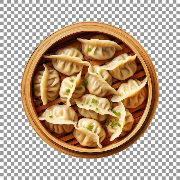 Basket of dumplings or momos with transparent background