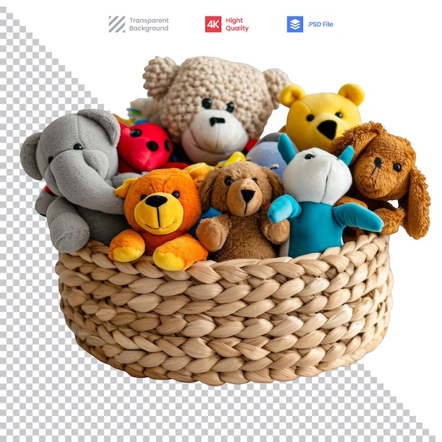 Basket Full of Stuffed Animals