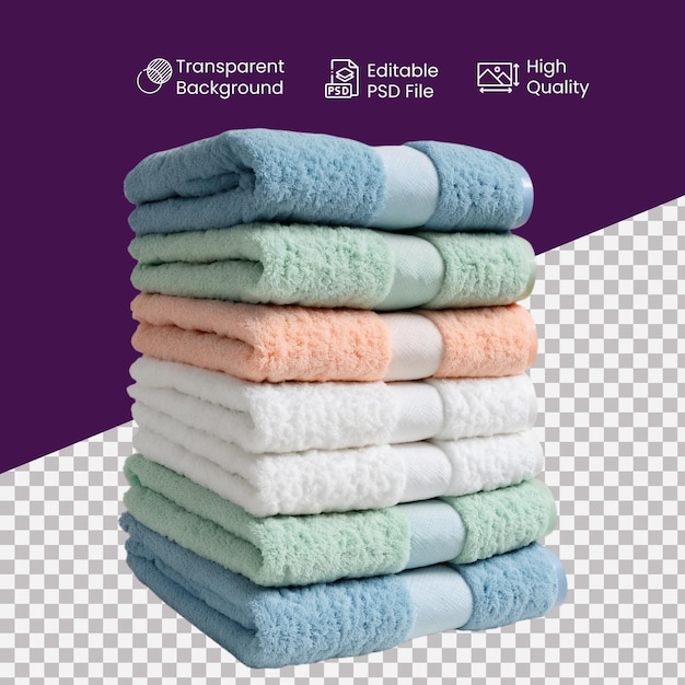 a basket of towels on the transparent background