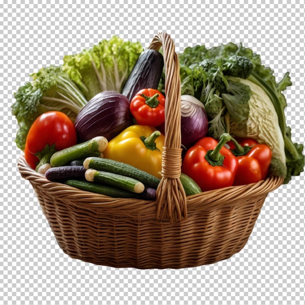 PSD a basket of vegetables including a basket of vegetables