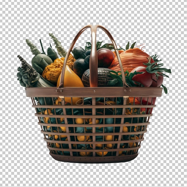 PSD a basket of vegetables with a label that says quot gourmet quot on it