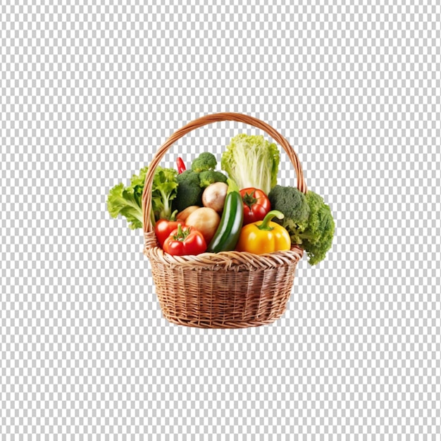 a basket of vegetables with a white background with a white background