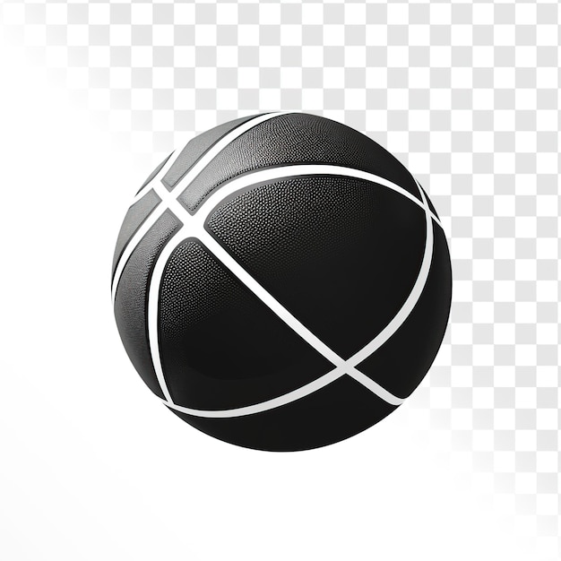 Basketball ball as black and white on transparency background