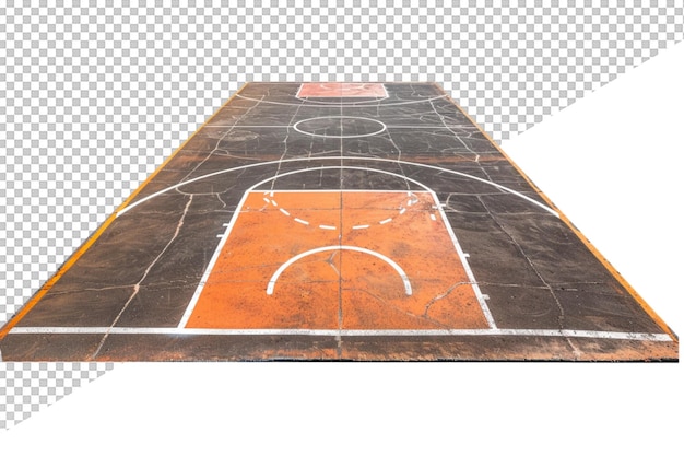 a basketball court with a letter f on it