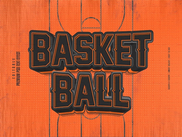 Basketball fully editable premium psd text effect