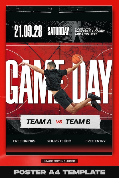 PSD basketball gameday event template flyer design