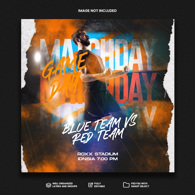 Basketball gameday social media facebook banner template