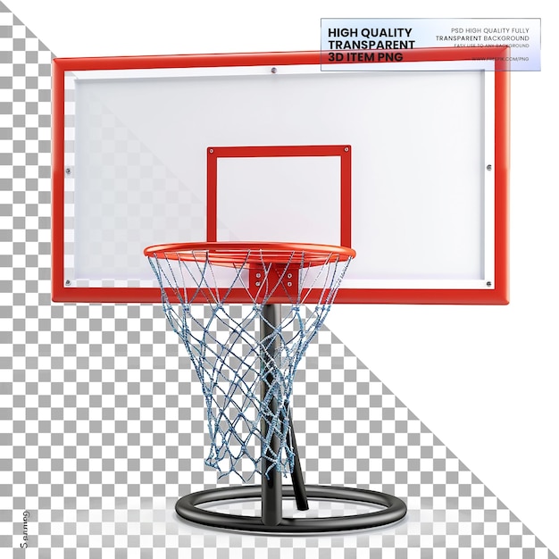 PSD a basketball hoop with a basket that says  high quality  on it