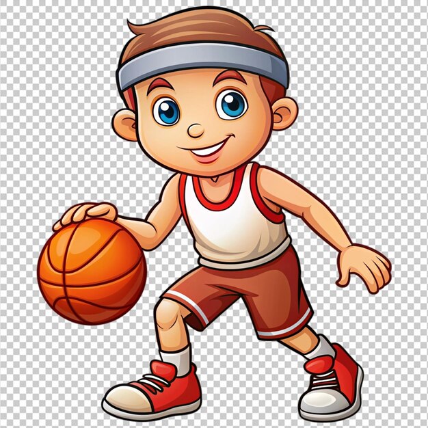 PSD basketball player cartoon illustration png