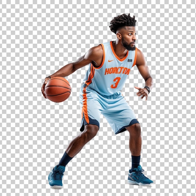 a basketball player isolated on a transparent background