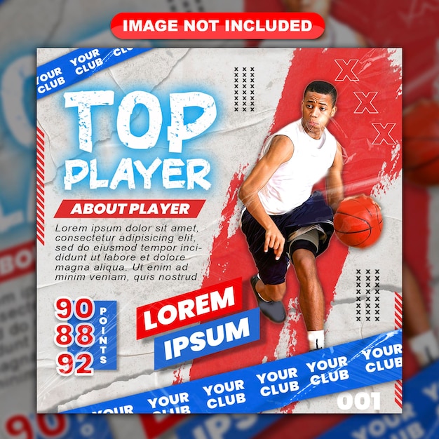 Basketball player social media template