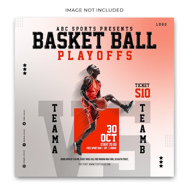 Basketball PlayoffsSocial Media Template