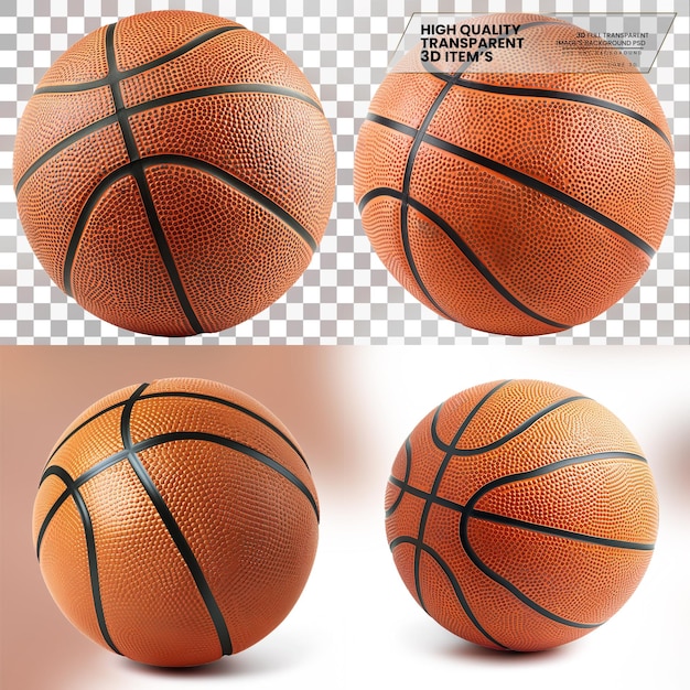 Basketball A regulation size basketball with a texture on transparent background