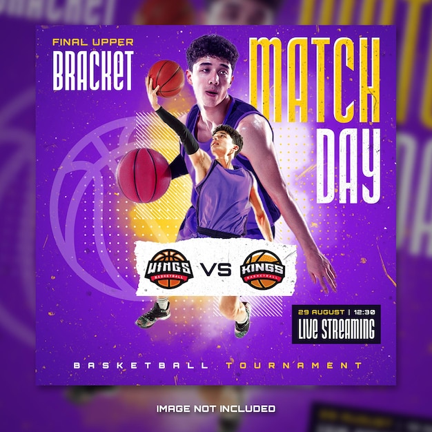 Basketball Sports Match Day Banner Flyer for Social Media Post