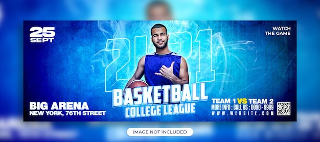 Basketball Tournament Facebook Cover banner template