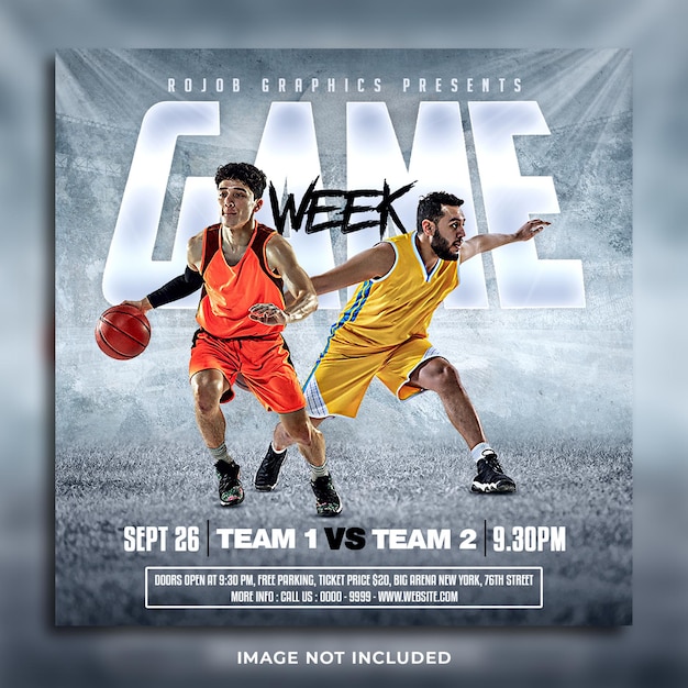 Basketball Tournament Flyer and Social Media Instagram banner template