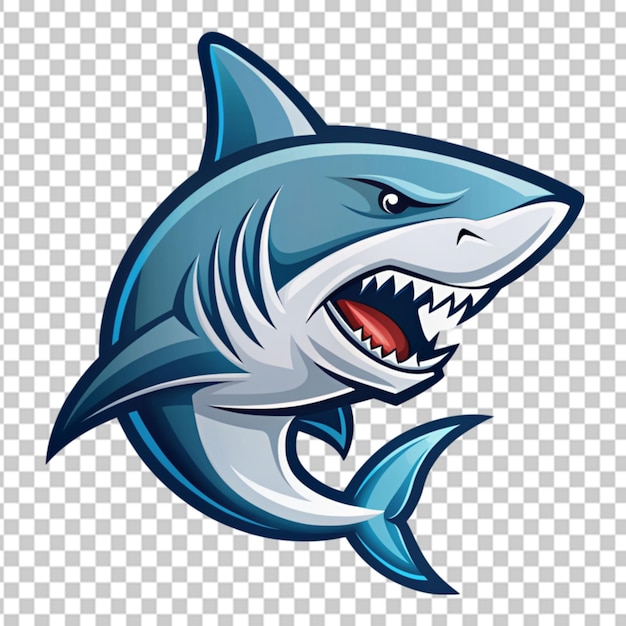 PSD basking shark mascot logo transparent background