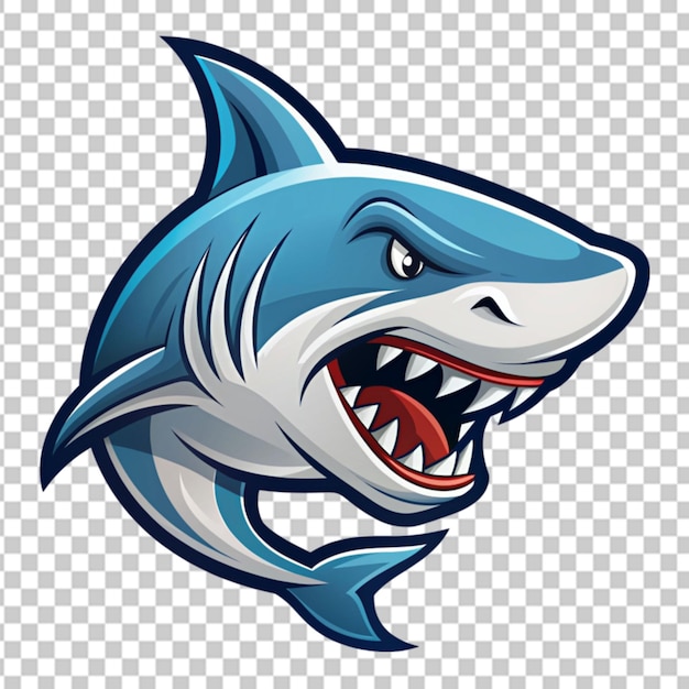 PSD basking shark mascot logo transparent background